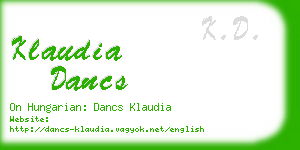 klaudia dancs business card